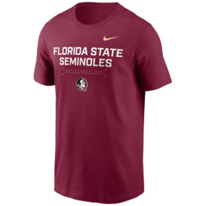 Nike Men's Florida State Seminoles/Seminole Logo Basketball Design Dri-fit Cotton Short Sleeve T-shirt - Garnet