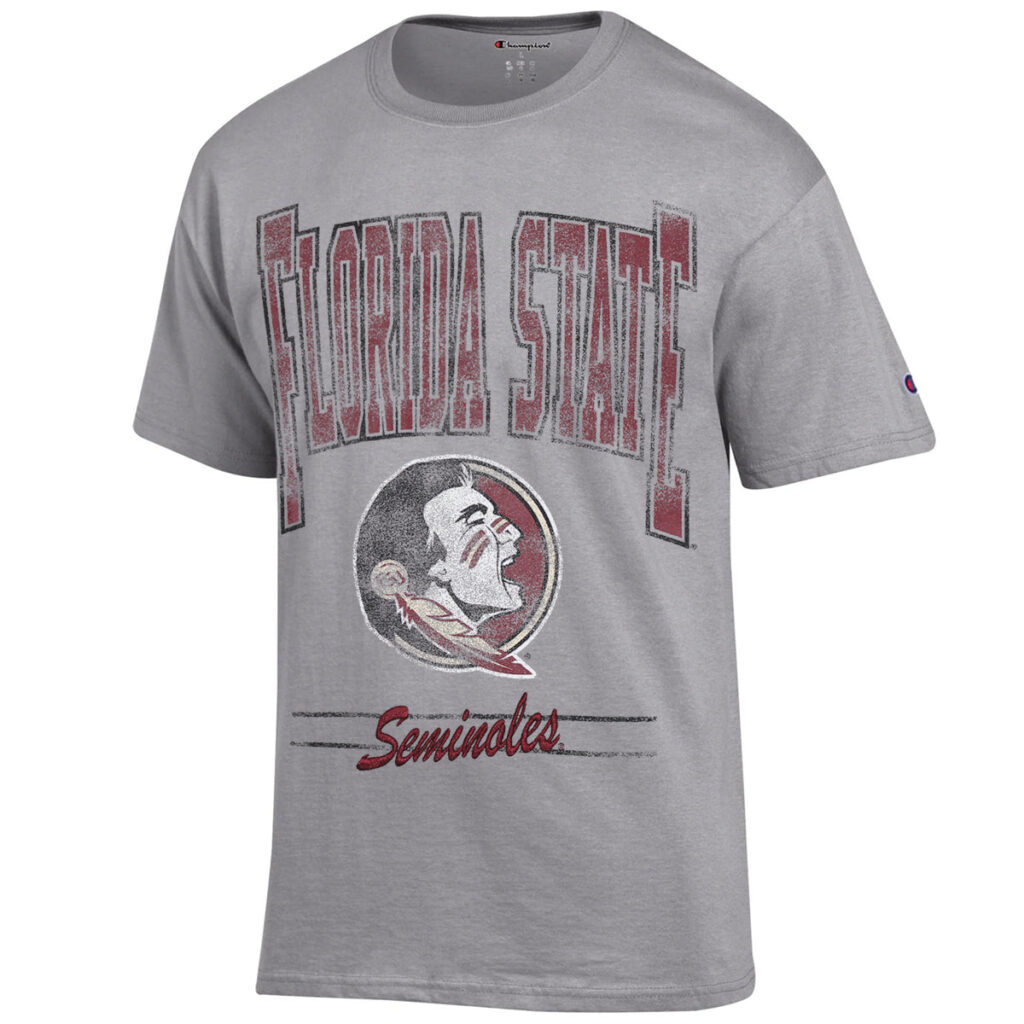 Champion Men's Florida State Seminoles/Seminole Logo Short Sleeve T-shirt - Steel