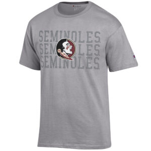 Champion Men's Seminoles/Seminole Logo Short Sleeve T-shirt - Steel