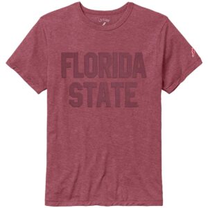 League Men's Florida State Tri-blend Short Sleeve T-shirt - Heathered Garnet
