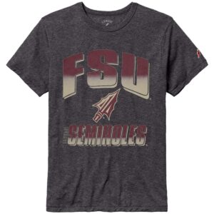 League Men's FSU Seminoles Arrowhead Design Tri-blend Short Sleeve T-shirt - Slate