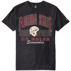 League Men's Florida State Seminoles Helmet Design Short Sleeve T-shirt - Black