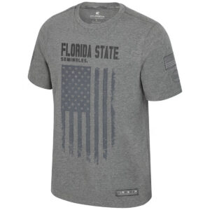 Colosseum Men's OHT Florida State Seminoles Flag Design Short Sleeve T-shirt - Heather Grey