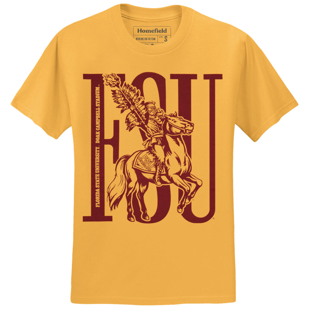 Homefield Men's Vault FSU Osceola/Renegade Design Short Sleeve T-shirt - Gold
