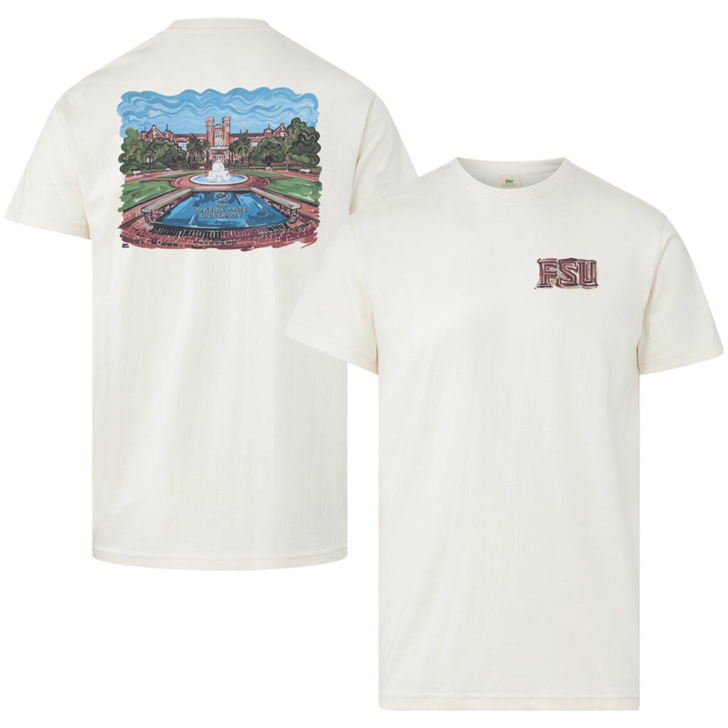 MV Sport Men's Watercolor Westcott Design Short Sleeve T-shirt - Vintage White