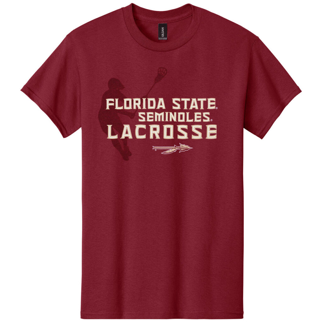 Ragz Men's Florida State Seminoles Lacrosse Design Short Sleeve T-shirt - Garnet