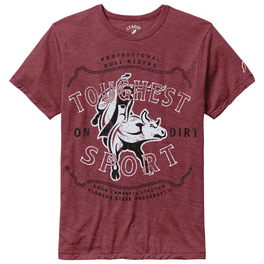 League Men's Florida State Toughest Sport on Dirt Design Short Sleeve Tri-blend T-shirt - Heathered Garnet
