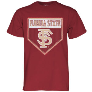 Blue 84 Men's Florida State Baseball Interlocking FS Base Design Short Sleeve T-shirt - Garnet