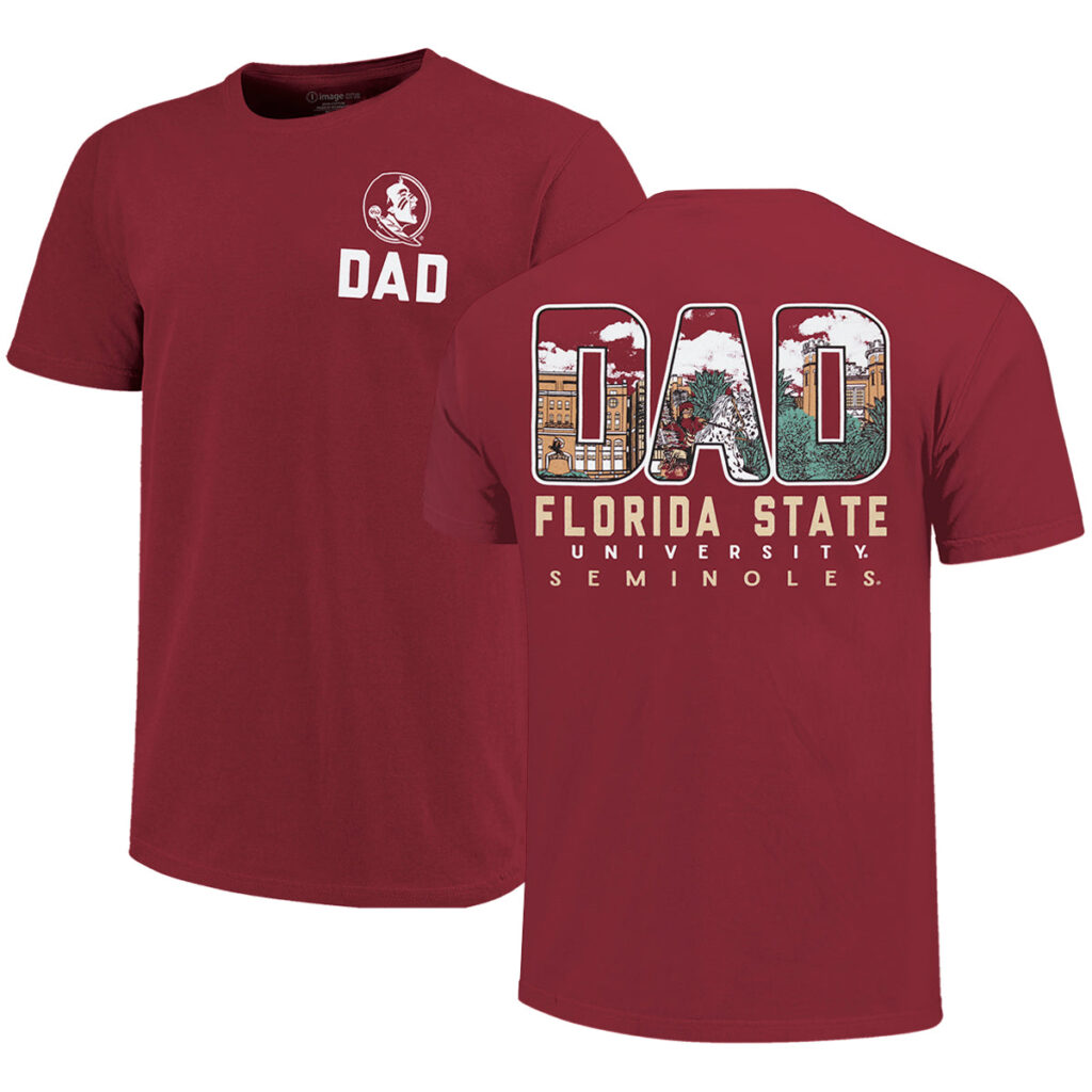 Image One Men's Florida State University Seminoles Scenic Dad Design Short Sleeve T-shirt - Garnet