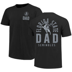Image One Men's Florida State Seminoles Dad Osceola/Renegade Design Short Sleeve T-shirt - Black