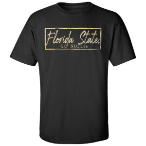 MV Unisex Cut Florida State/Go Noles Metallic Foil Design Short Sleeve T-shirt - Black