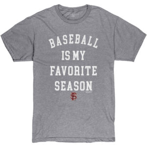 Blue 84 Men's Baseball is My Favorite Season/Interlocking FS Design Short Sleeve T-shirt - Heather Grey