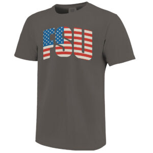Image One Comfort Colors American Flag FSU Short Sleeve T-shirt - Gray